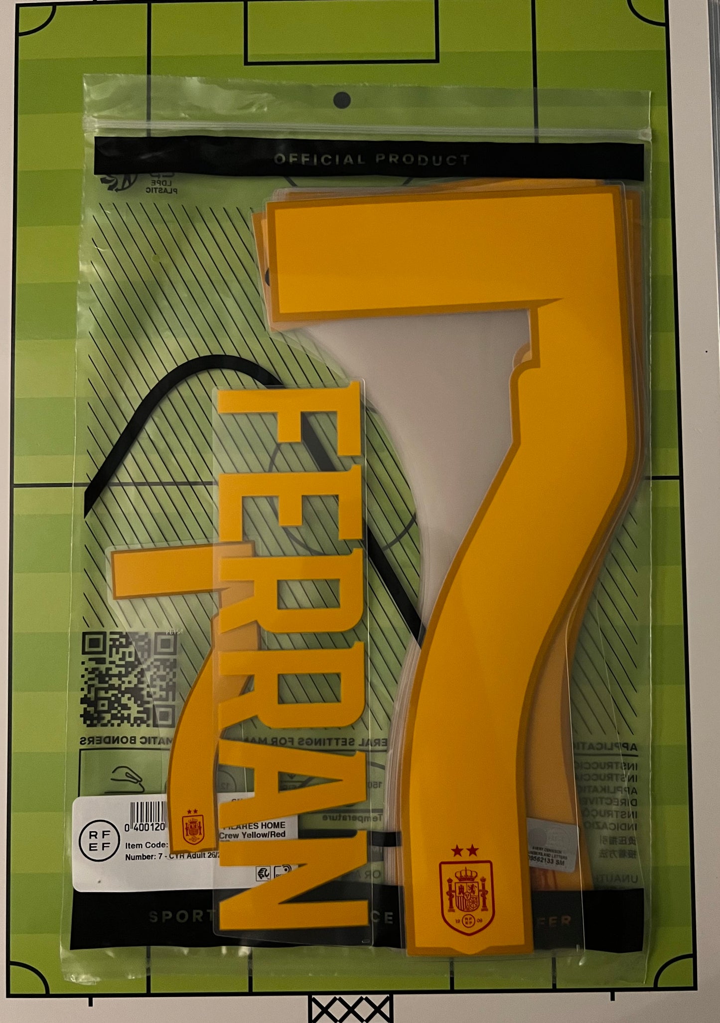 Flocage Nameset Officiel Ferran Torres #7 Espagne ★★ Spain Home Domicile coupe du monde 2026 2 étoiles