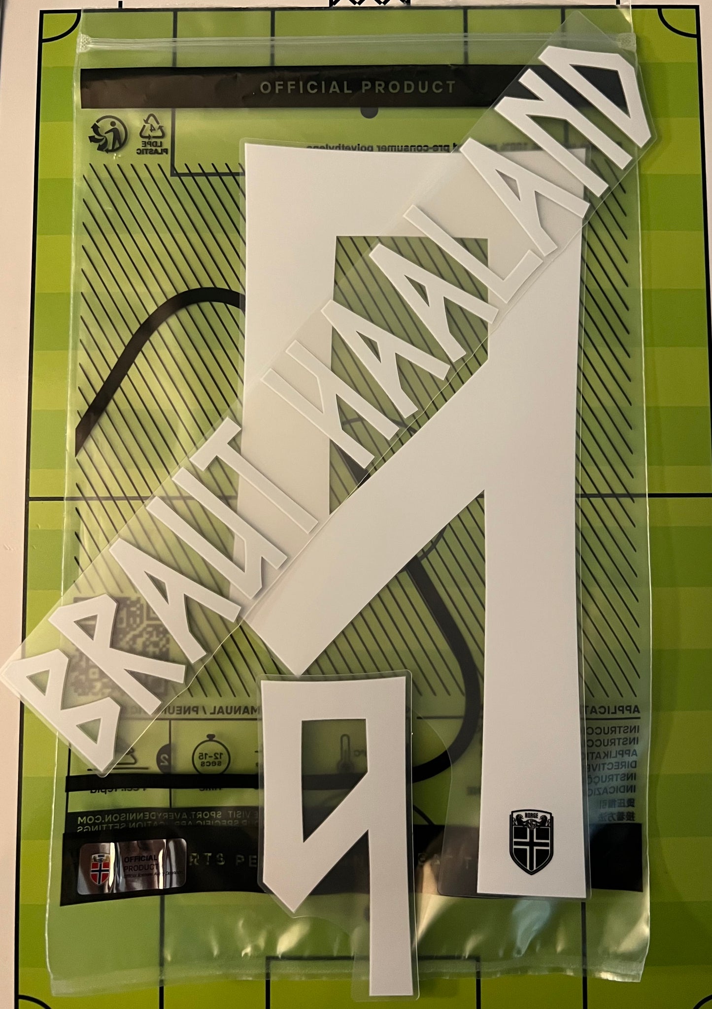 Flocage Nameset Officiel Braut HAALAND #9 Norvège Away Extérieur 2026 – Norway World Cup print kit