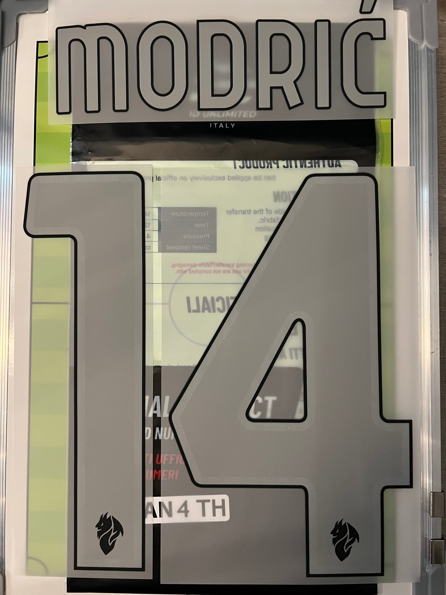 Flocage Nameset officiel Modric #14 AC Milan SLAM JAM 4th fourth version 2025 2026