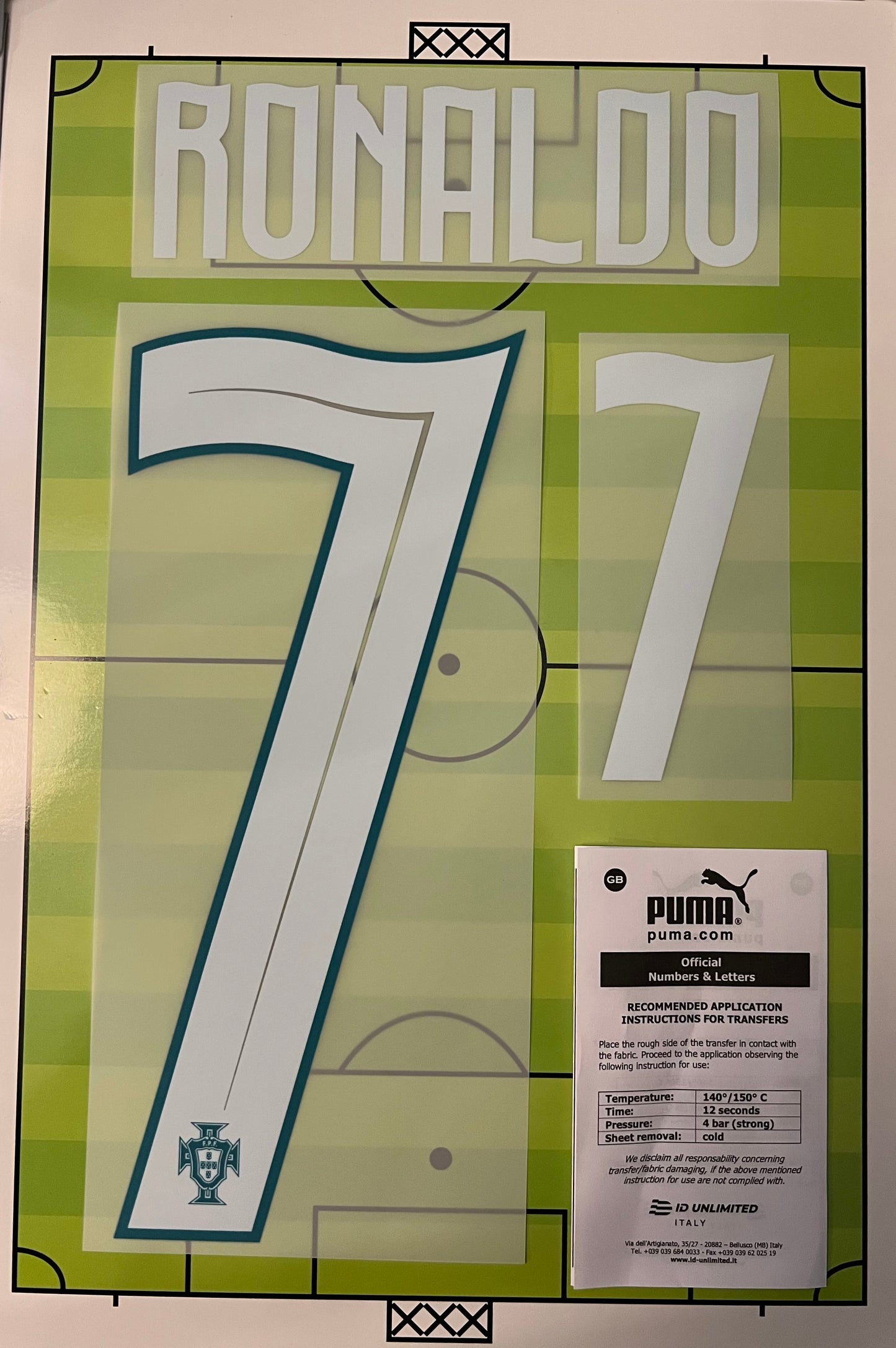 Flocage Nameset officiel Ronaldo #7 Domicile Home coupe du monde 2026 X world cup 2026 Portugal