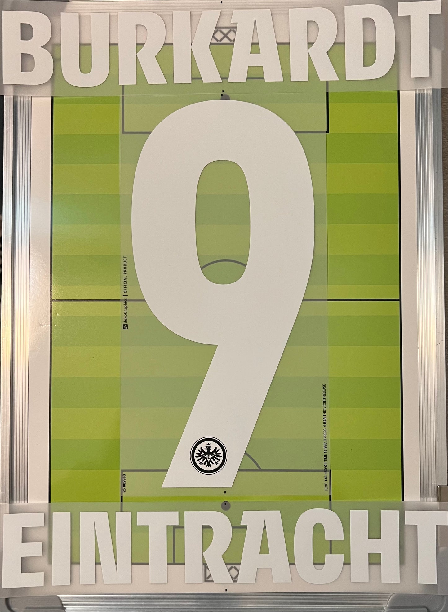 Flocage Officiel Trikot Beflockung Frankfurt 2025/2026 Burkardt #9 Home Nameset