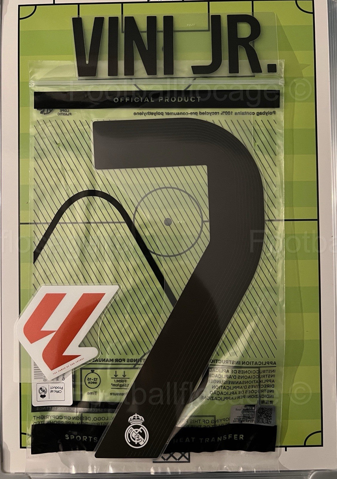 Flocage NameSet Officiel VINI JR #7 Madrid 2025/2026 Home Domicile + Liga Badge