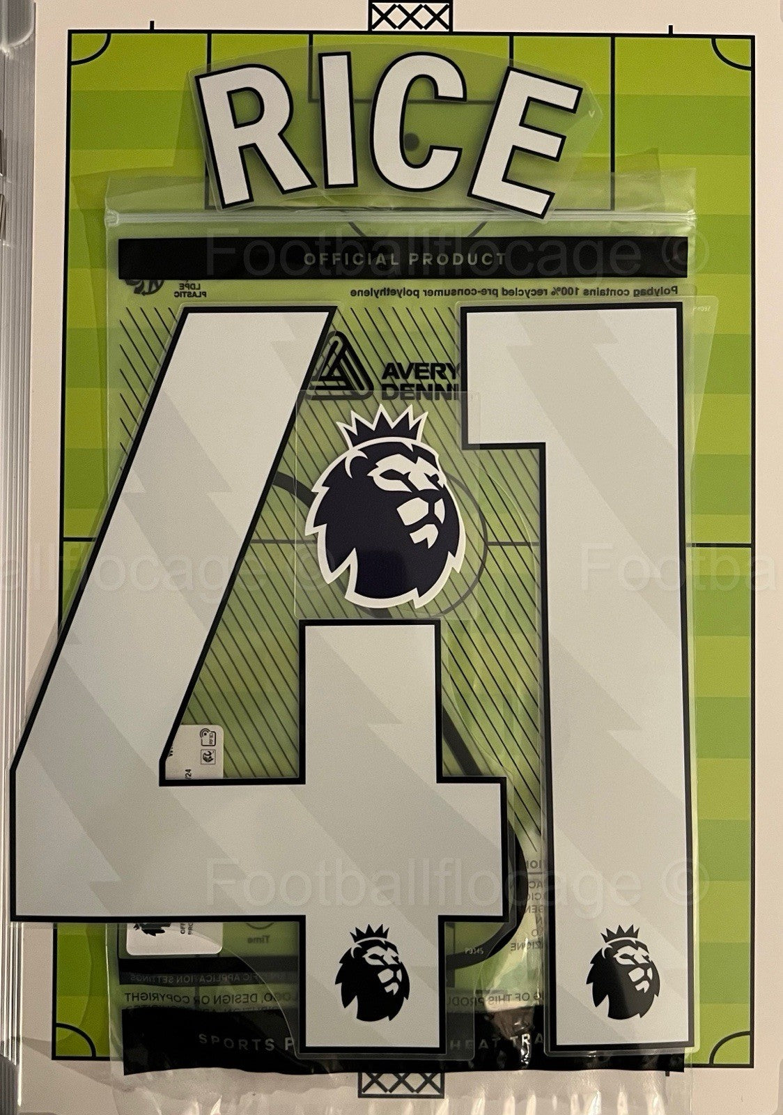 Flocage Nameset Officiel RICE #41 Arsenal 2025 2026 + Sleeve Badge EPL Domicile