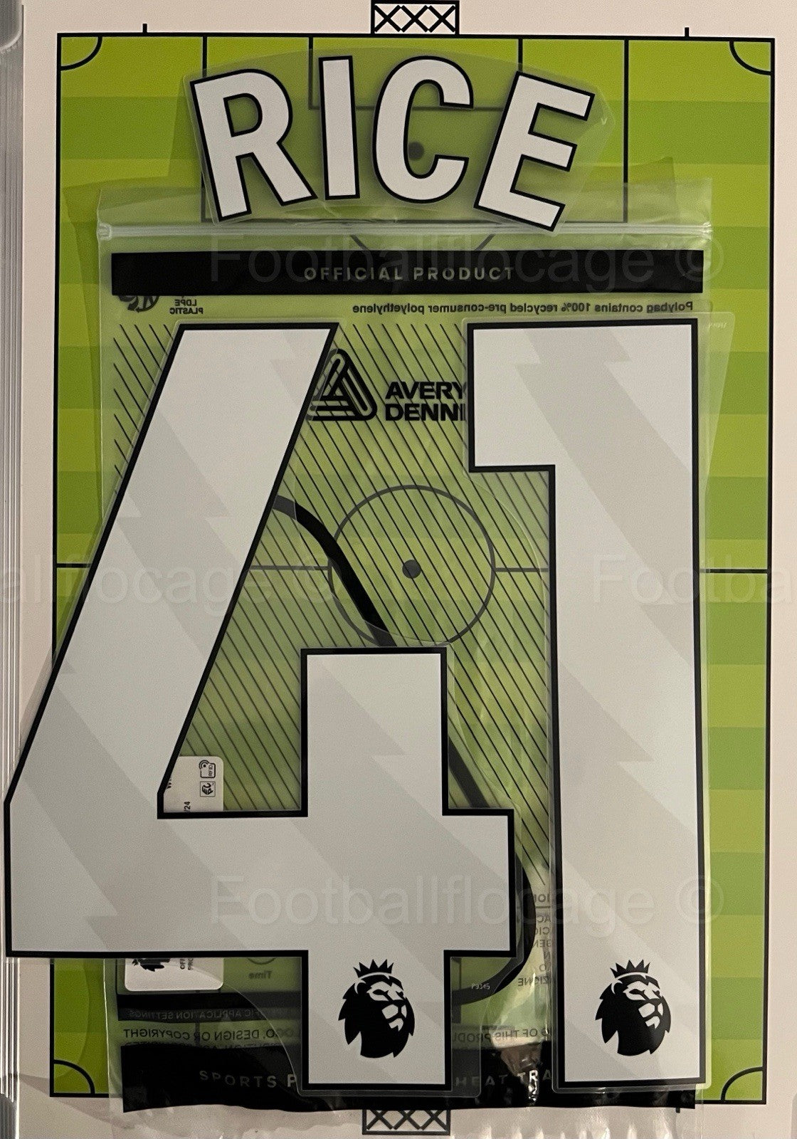 Flocage Nameset Officiel RICE #41 Arsenal 2025 2026 Domicile Home Away Ext