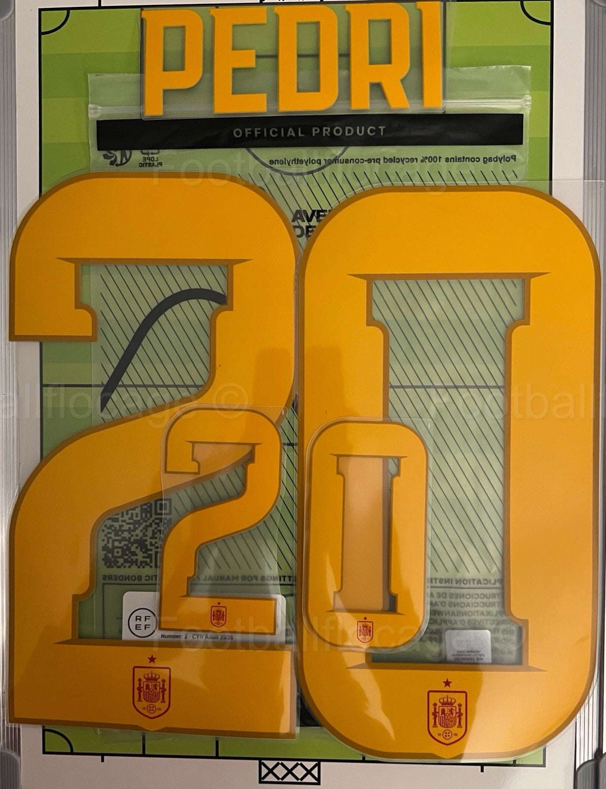 Flocage Nameset Officiel PEDRI #20 Espagne Spain 2026 Home Domicile WC26