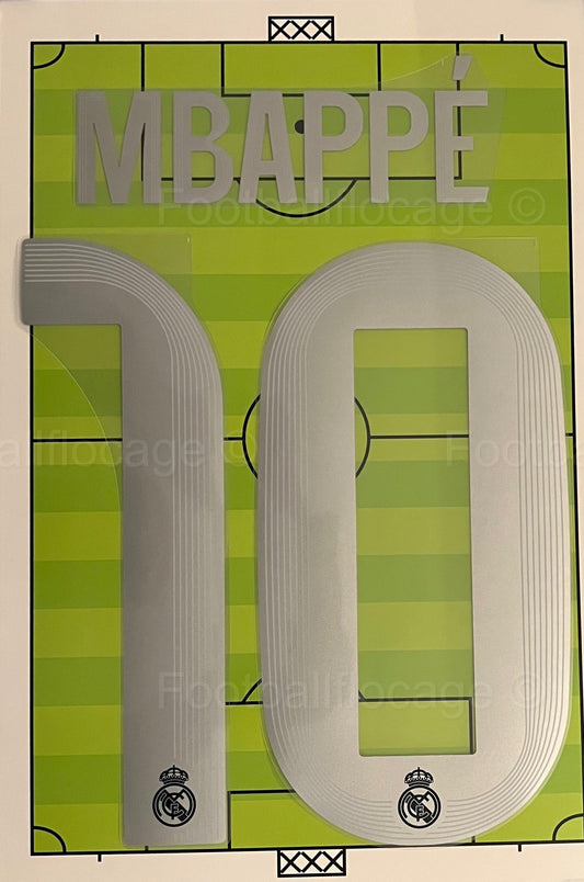 Flocage Officiel Nameset Print Mbappé #10 Real Madrid 2025 2025 extérieur away