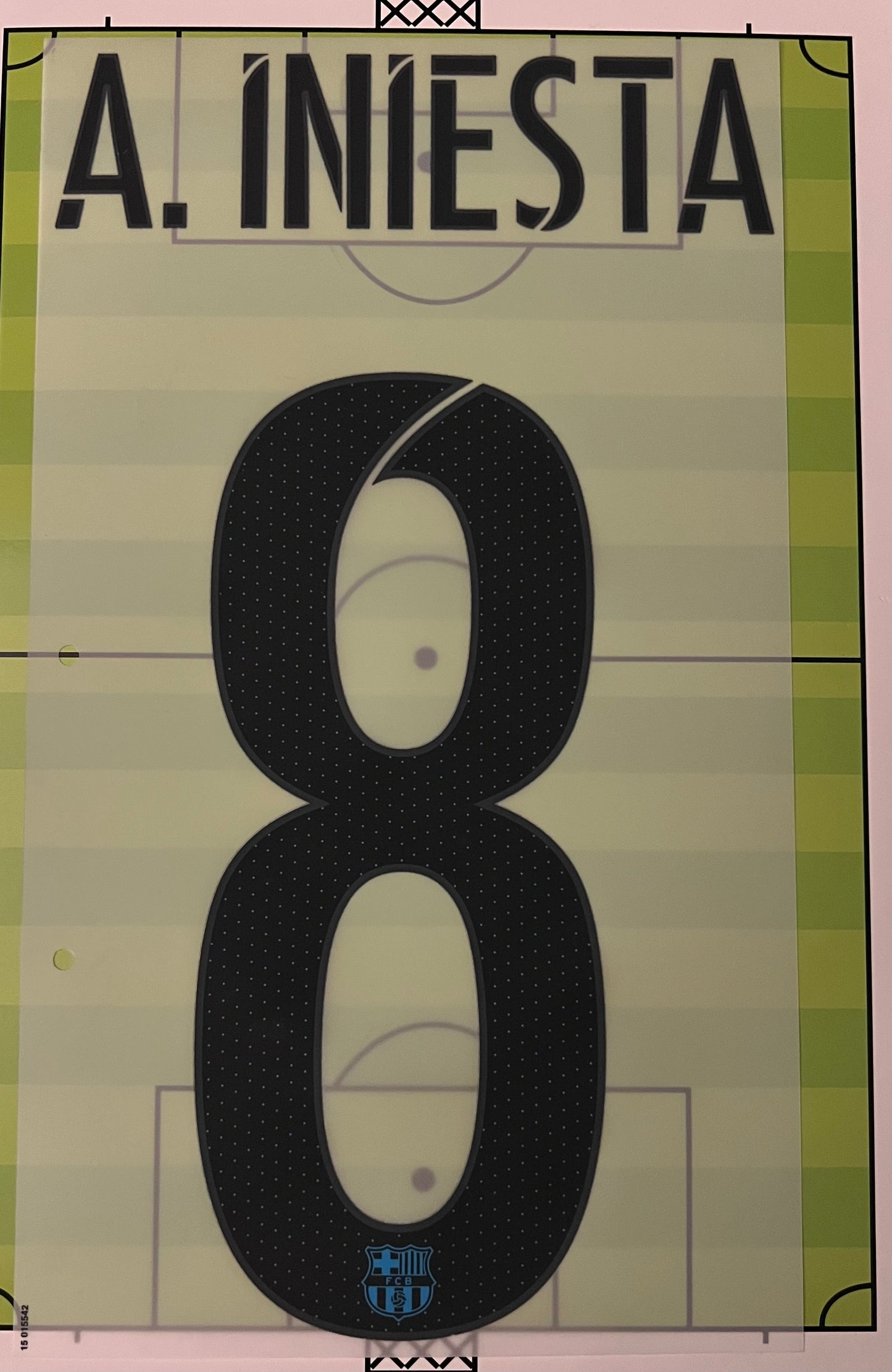 Flocage Retro Officiel #8 INIESTA FC Barcelone 2015 2016 Third 3rd