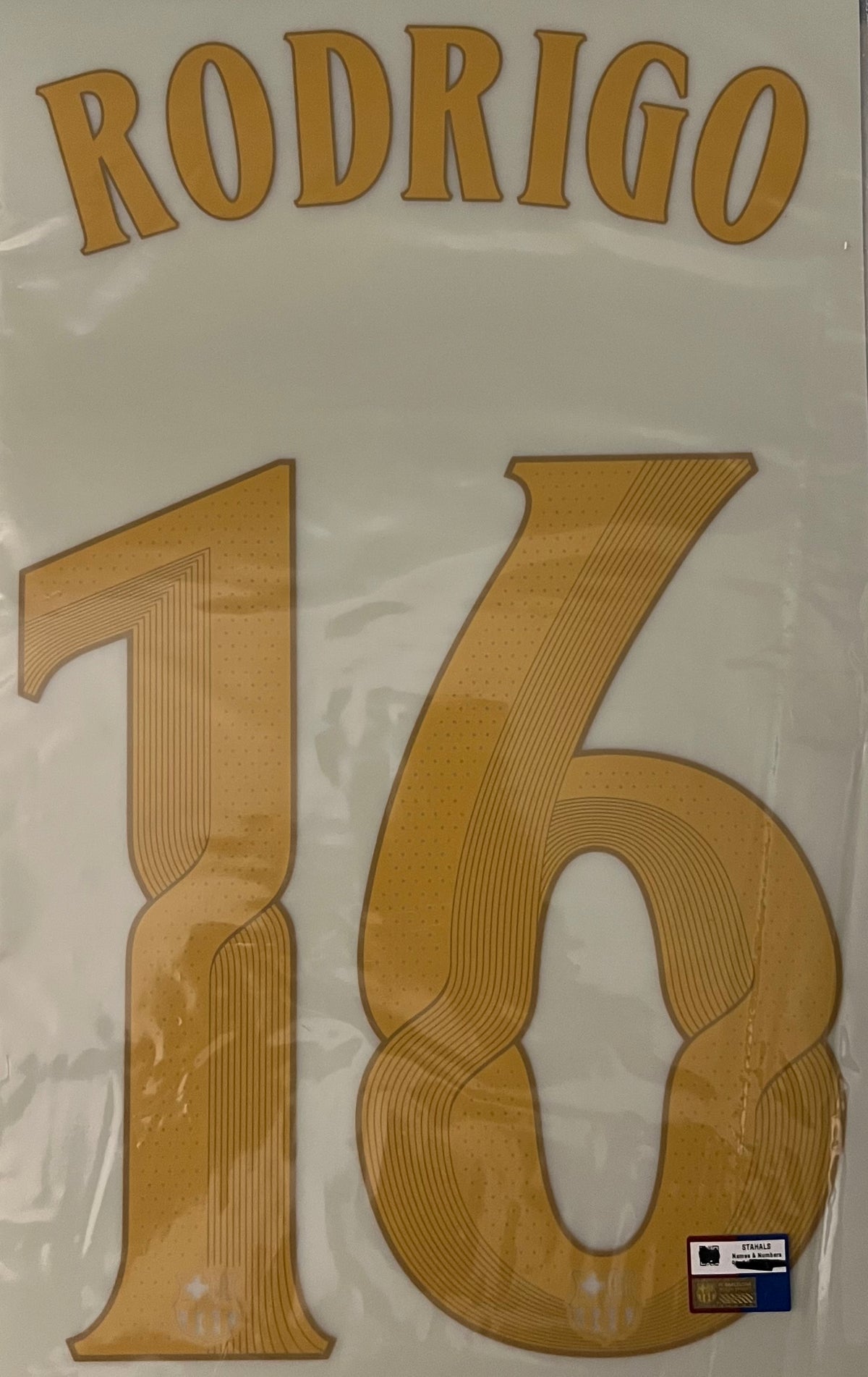 Flocage Nameset Officiel RODRIGO #16 2026 2027 FC Barcelone Domicile Home Version UCL