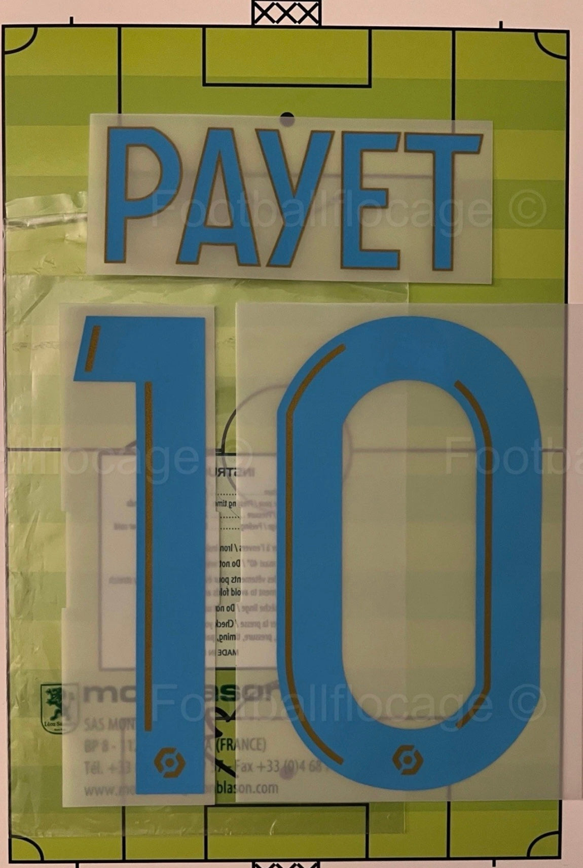 Flocage Nameset Officiel Payet #10 Marseille 2021 2022 Domicile Home