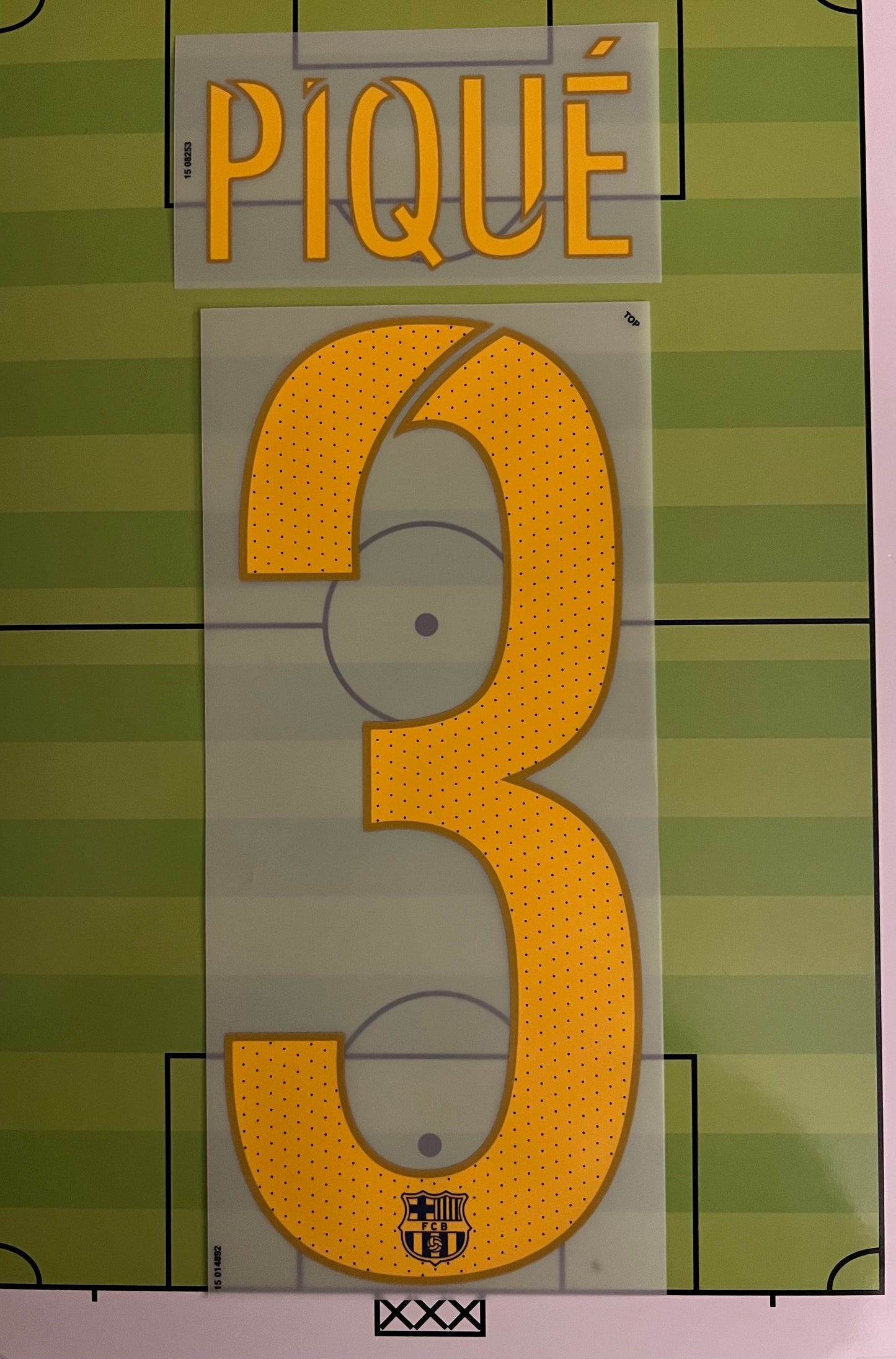 Flocage nameset Retro Officiel #3 PIQUÉ FC Barcelone 2015 2017 Domicile Home