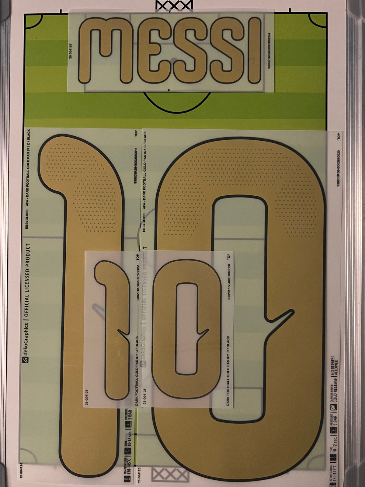 Flocage Nameset Officiel Messi #10 Argentine 2026 Farewell Gold Edition