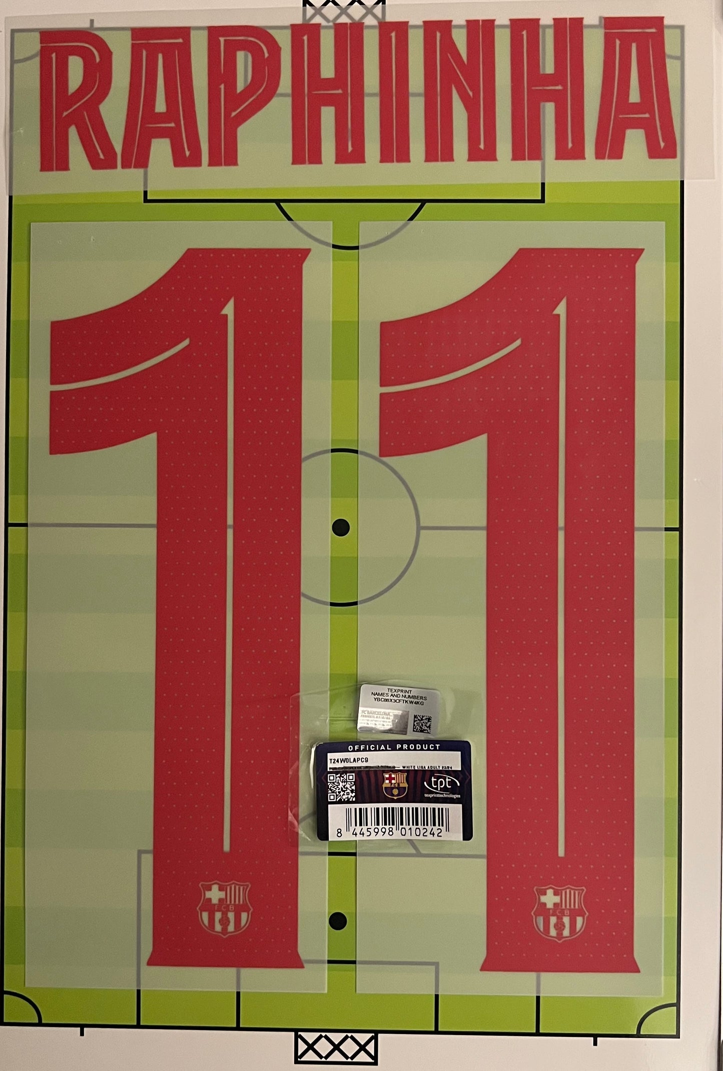 Flocage Nameset Officiel #11 RAPHINHA FC Barcelone 2024 2025 Extérieur Away