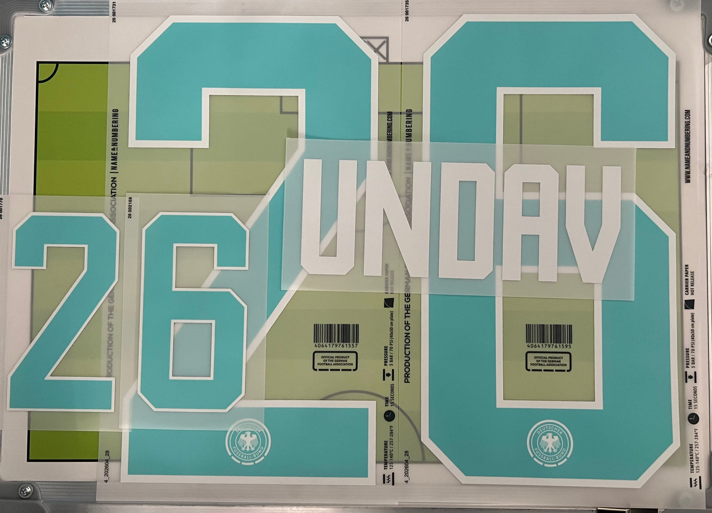Flocage Nameset Officiel UNDAV #26 – Allemagne Extérieur 2026 Germany away