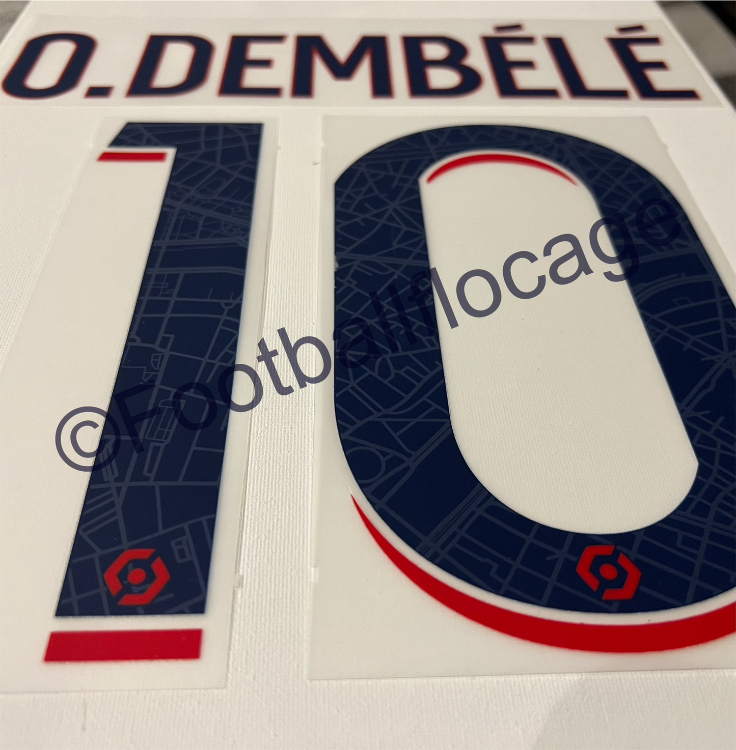 Flocage Nameset Officiel O.DEMBÉLÉ #10 Paris Saint Germain PSG. Extérieur away 2023 2024 version Ligue 1