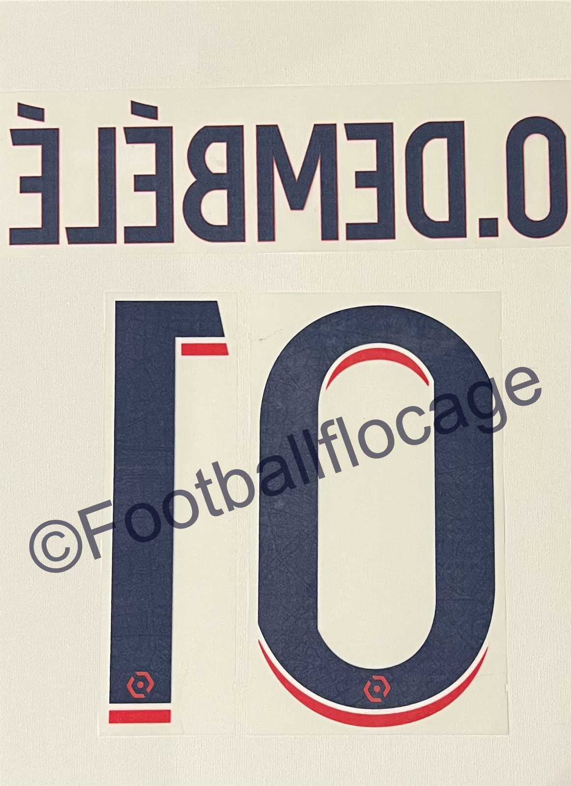 Flocage Nameset Officiel O.DEMBÉLÉ #10 Paris Saint Germain PSG. Extérieur away 2023 2024 version Ligue 1