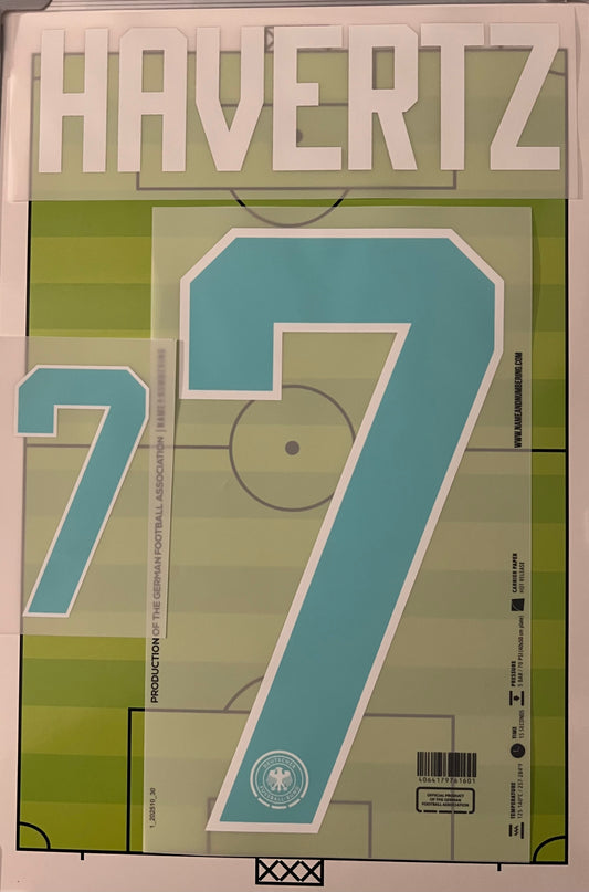 Flocage Nameset Officiel HAVERTZ #7 Away Extérieur   Allemagne 2026. Word Cup 26 Germany Beflockung