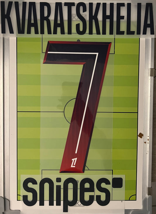 Flocage Nameset Officiel KVARATSKHELIA #7 Paris 2026/27 away extérieur PSG version ligue 1