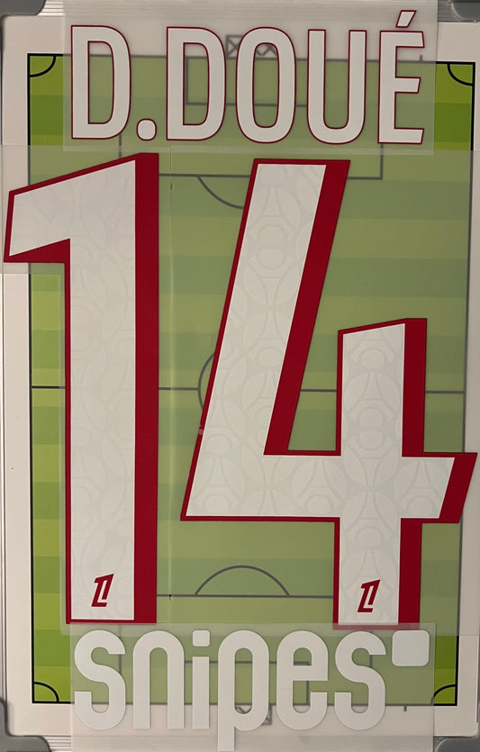 Flocage Nameset Officiel DESIRE DOUÉ #14 Paris 2026/27 Home Domicile PSG version ligue 1