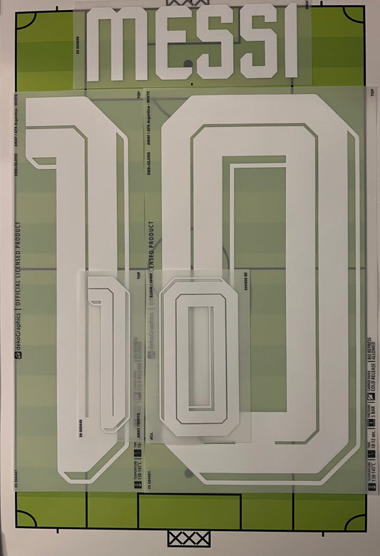 Flocage Nameset Officiel Messi #10 – Argentine Coupe du Monde 2026 (Extérieur / Away) 🇦🇷
