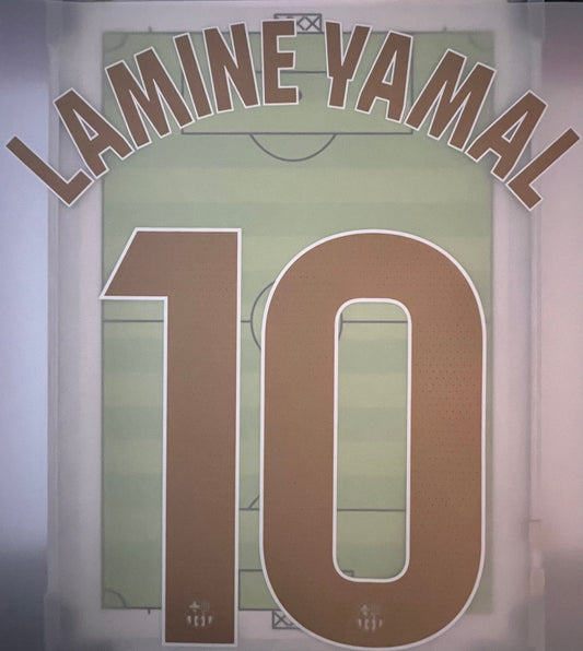Flocage Nameset Officiel LAMINE YAMAL #10 2026 2027 FC Barcelone extérieur away Version LIGA