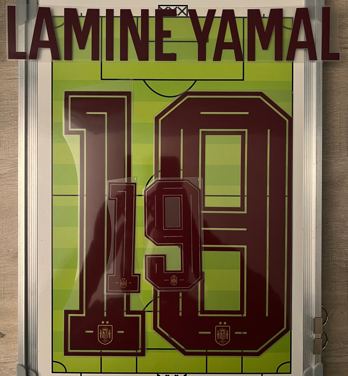 Flocage 2 étoiles Nameset Officiel Lamine Yamal #19 Espagne Spain 2026 Away Extérieur World Cup 2 stars
