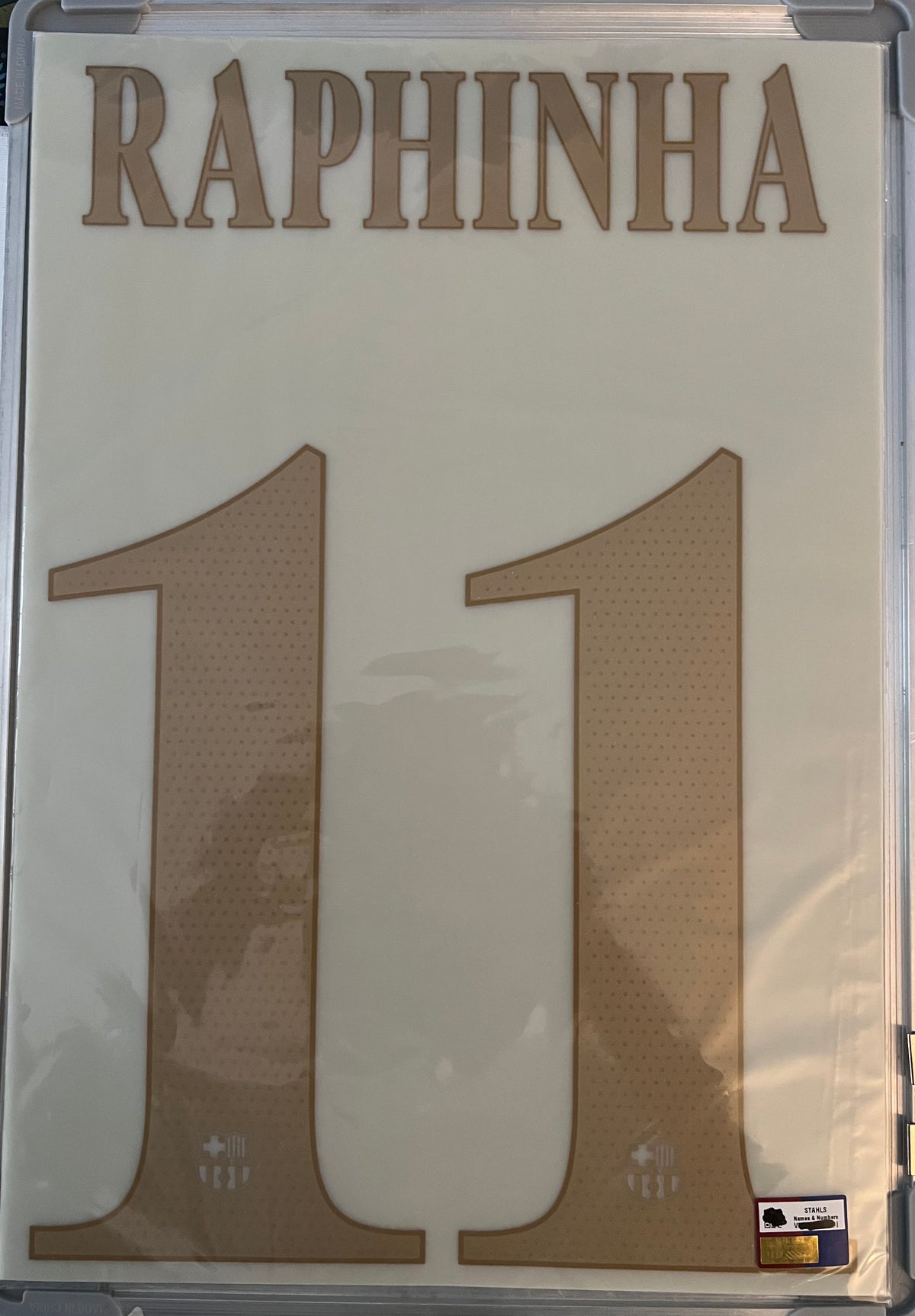 Flocage Nameset Officiel RAPHINHA #10 2026 2027 FC Barcelone away extérieur Version Champions League