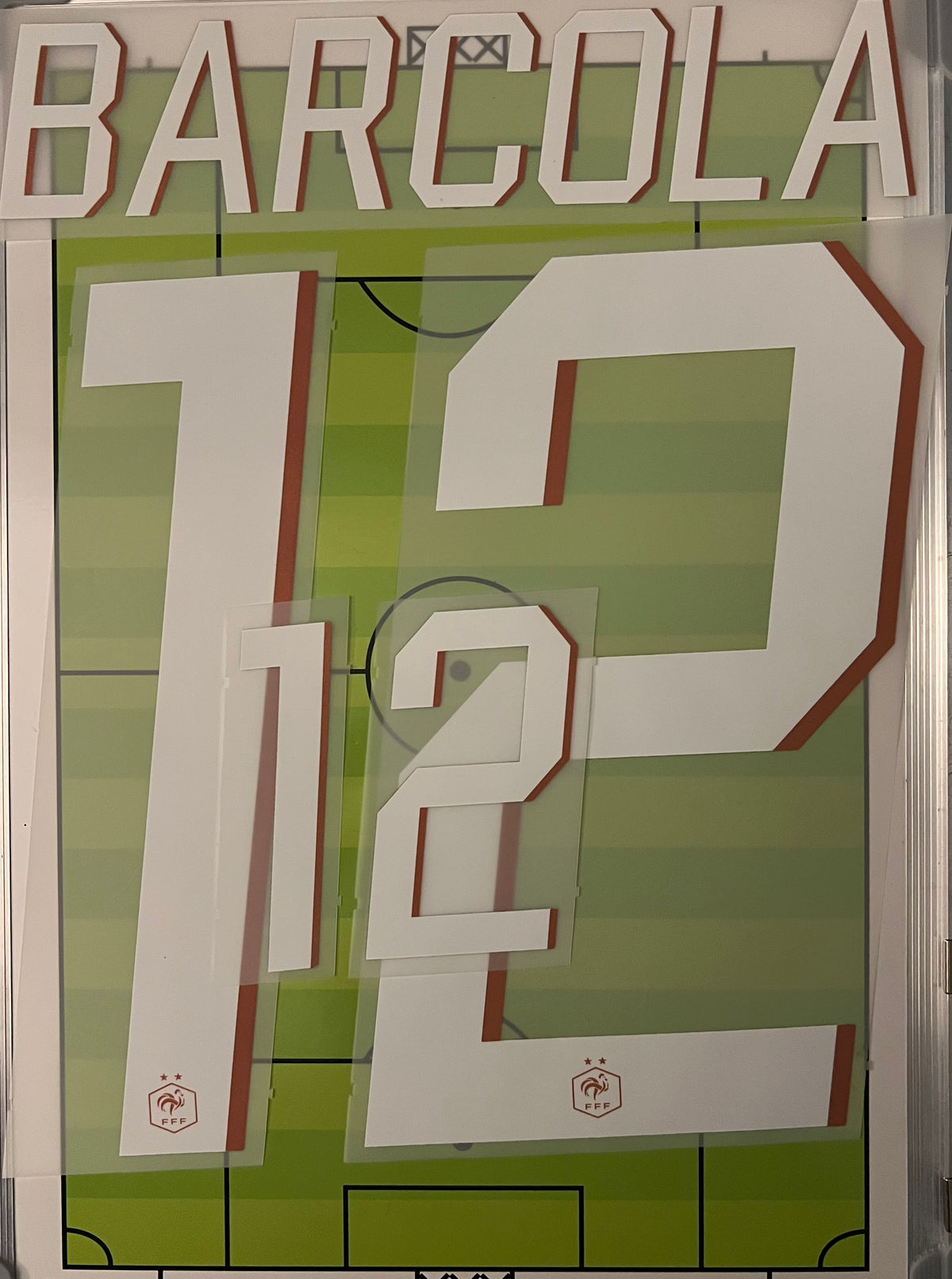 Flocage Nameset Officiel BARCOLA #12 – France Domicile (home) Coupe du Monde 2026
