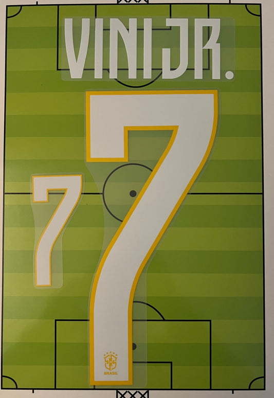 Flocage Officiel VINI JR #7 Brasil 2026 Away Extérieur  World Cup 2026 Brésil Nameset