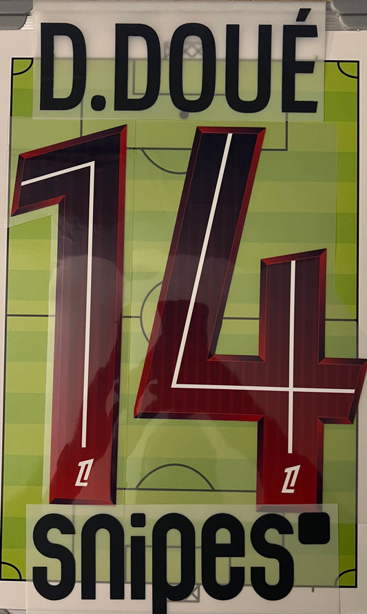 Flocage Nameset Officiel Desiré DOUÉ #14 Paris 2026/27 away extérieur PSG version ligue 1