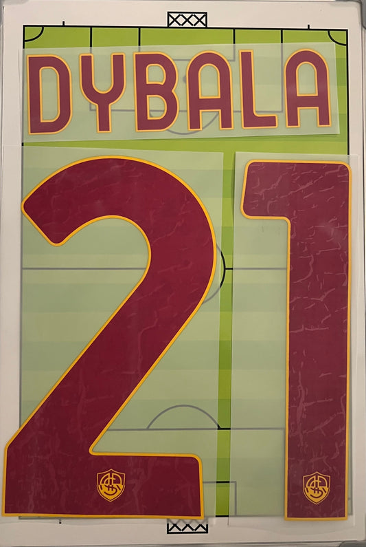 Flocage Nameset Officiel DYBALA #21 AS Roma 2026/2027 exterieur  away