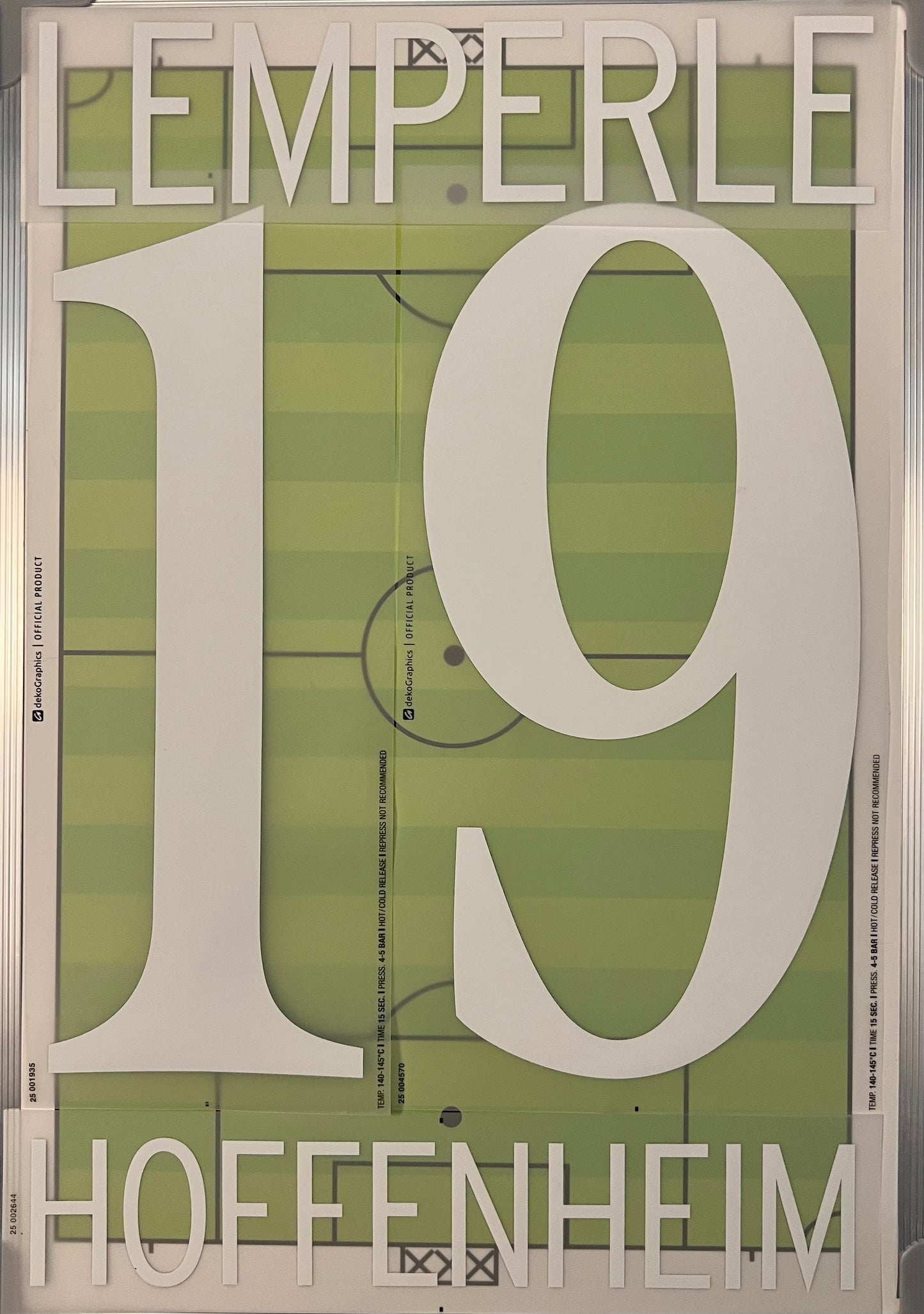 Flocage Nameset Officiel Trikot Beflockung Hoffenheim 2025/2026  LEMPERLE #19 Home domicle