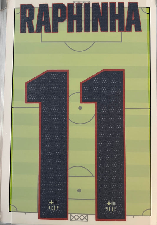Flocage Nameset Officiel RAPHINHA #10 2026 2027 FC Barcelone Third Version Champions league