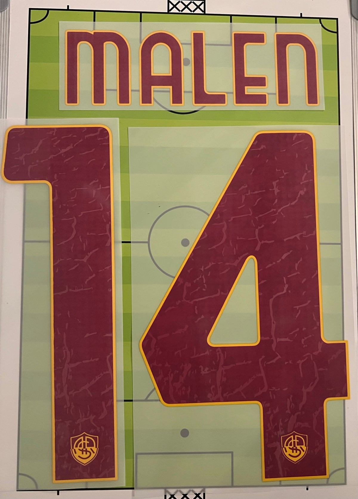 Flocage Nameset Officiel MALEN #14 AS Roma 2026/2027 extérieur away