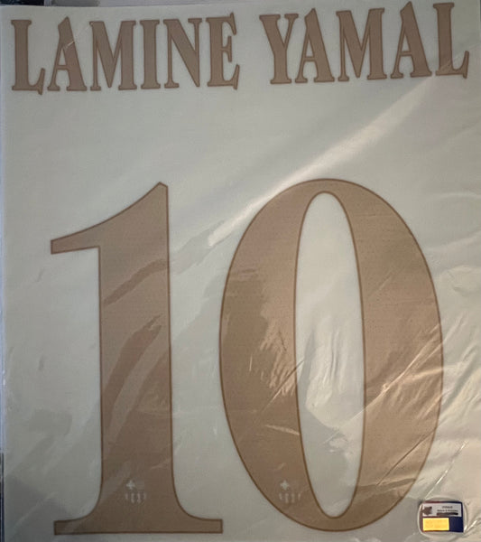Flocage Nameset Officiel LAMINE YAMAL #10 2026 2027 FC Barcelone extérieur away Version Champions league