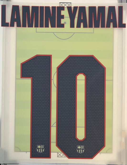 Flocage Nameset Officiel LAMINE YAMAL #10 2026 2027 FC Barcelone Third  Version Champions league