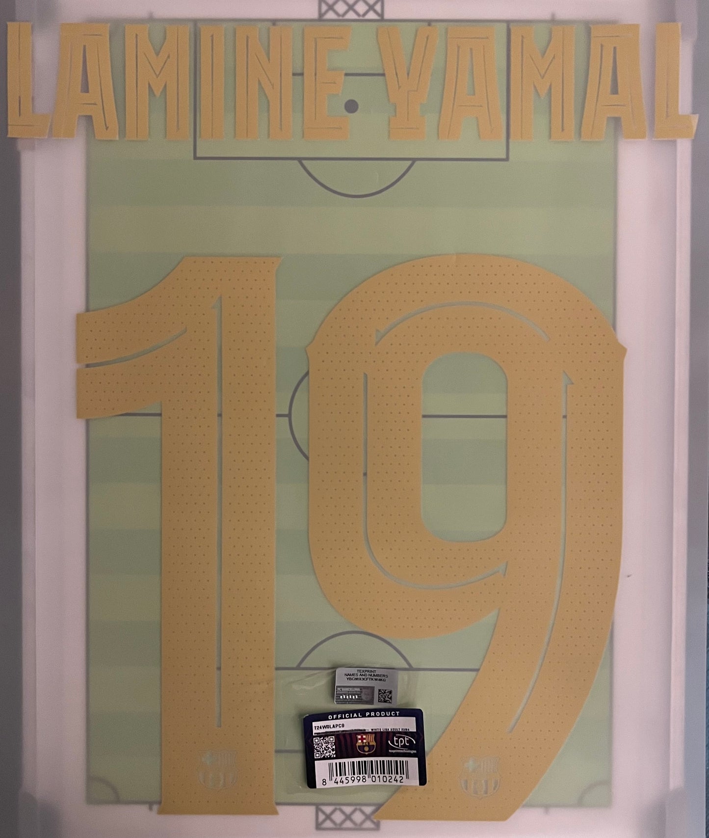 Flocage Nameset Officiel #19 LAMINE YAMAL Barcelone 2024 2025 Home Domicile