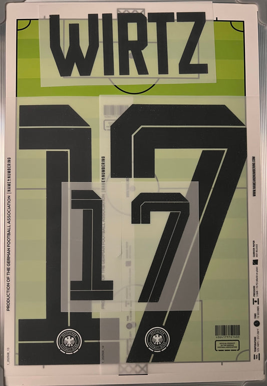 Flocage Nameset Officiel WIRTZ #17 Allemagne 2026. World Cup 2026 Germany