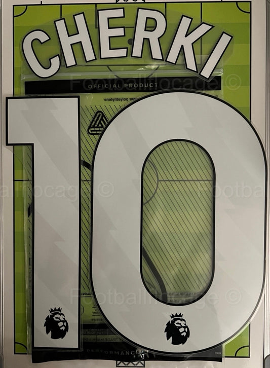 Flocage Nameset Officiel CHERKI #10 Manchester City 2025 2026 Domicile Home Away