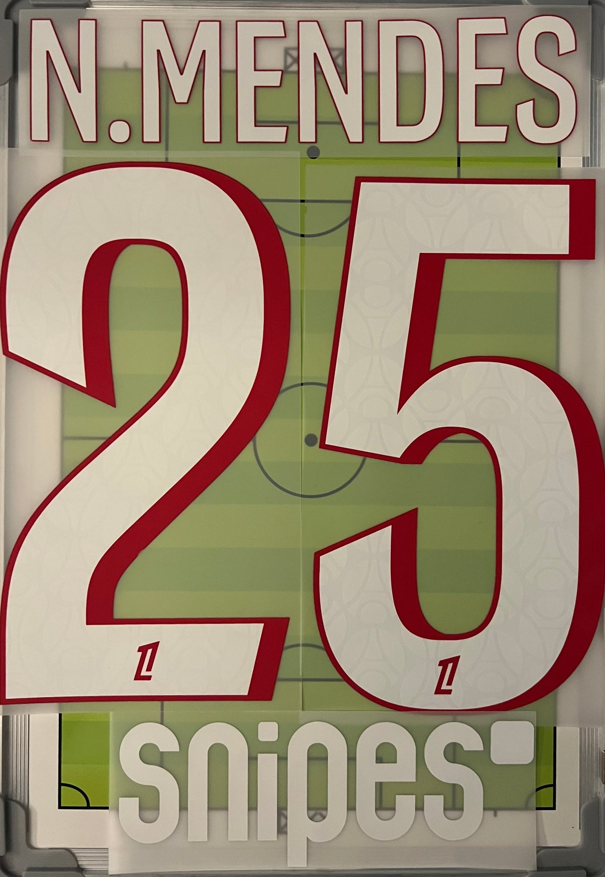 Flocage Nameset Officiel NUNO MENDES #25 Paris 2026/27 Home Domicile PSG version ligue 1