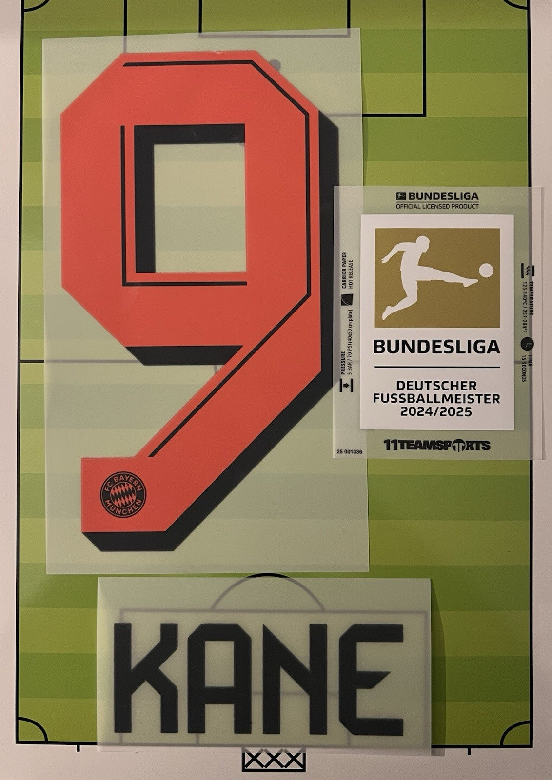 Flocage  Nameset Officiel  KANE  #9 Away Exterieur 2025 2026 + Badge Bundesliga