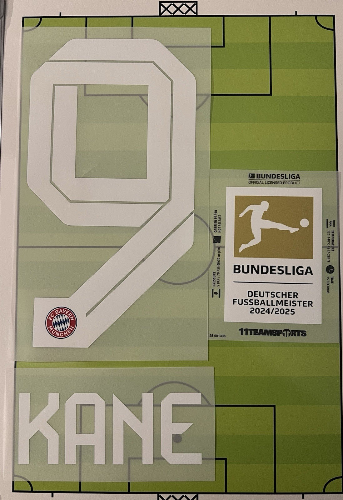 Flocage  Nameset Officiel  KANE  #9 Home Domicile BayerMunich + Badge Bundesliga