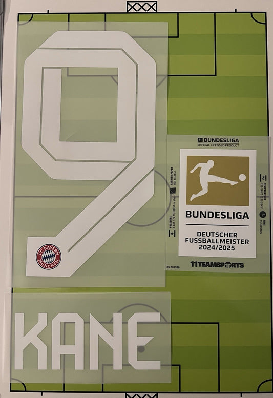 Flocage  Nameset Officiel  KANE  #9 Home Domicile BayerMunich + Badge Bundesliga