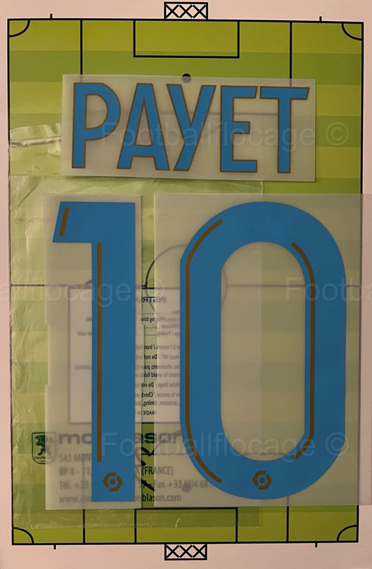 Flocage  Nameset Officiel Payet #10 Marseille 2021 2022 Domicile Home