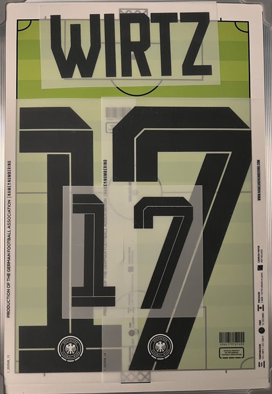 Flocage Nameset Officiel WIRTZ #17 Allemagne 2026. World Cup 26 Germany