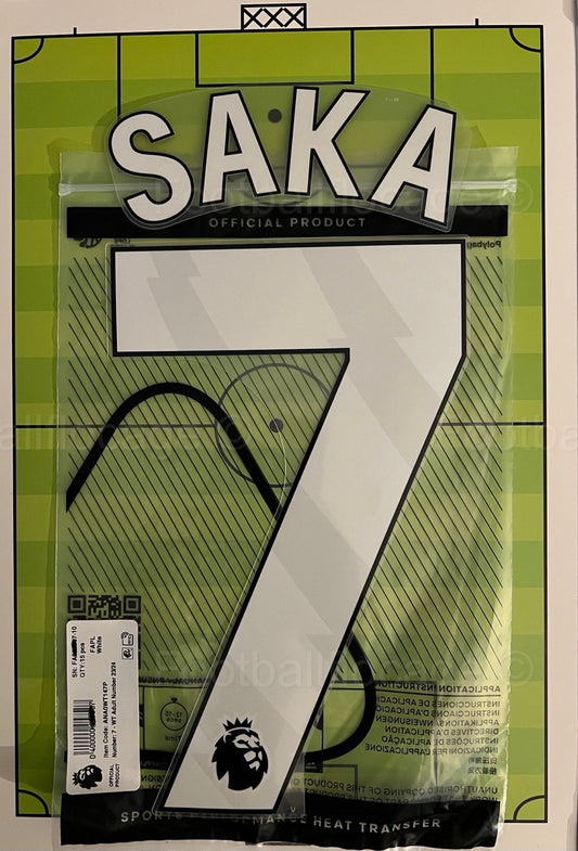 Flocage Nameset Officiel SAKA #7 Arsenal  2025 2026 Domicile Home Away Exterieur