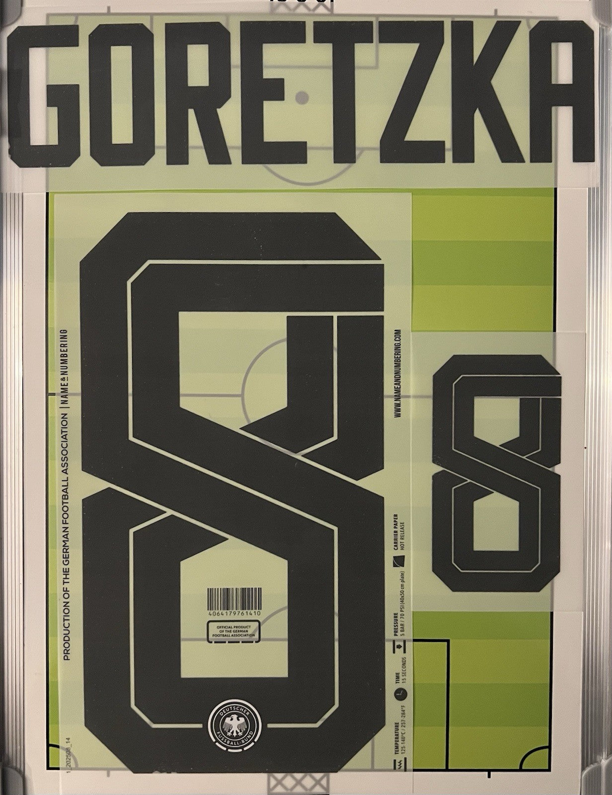 Flocage Nameset Officiel GORETZKA #8 Allemagne 2026. World Cup 26  Home Domicile