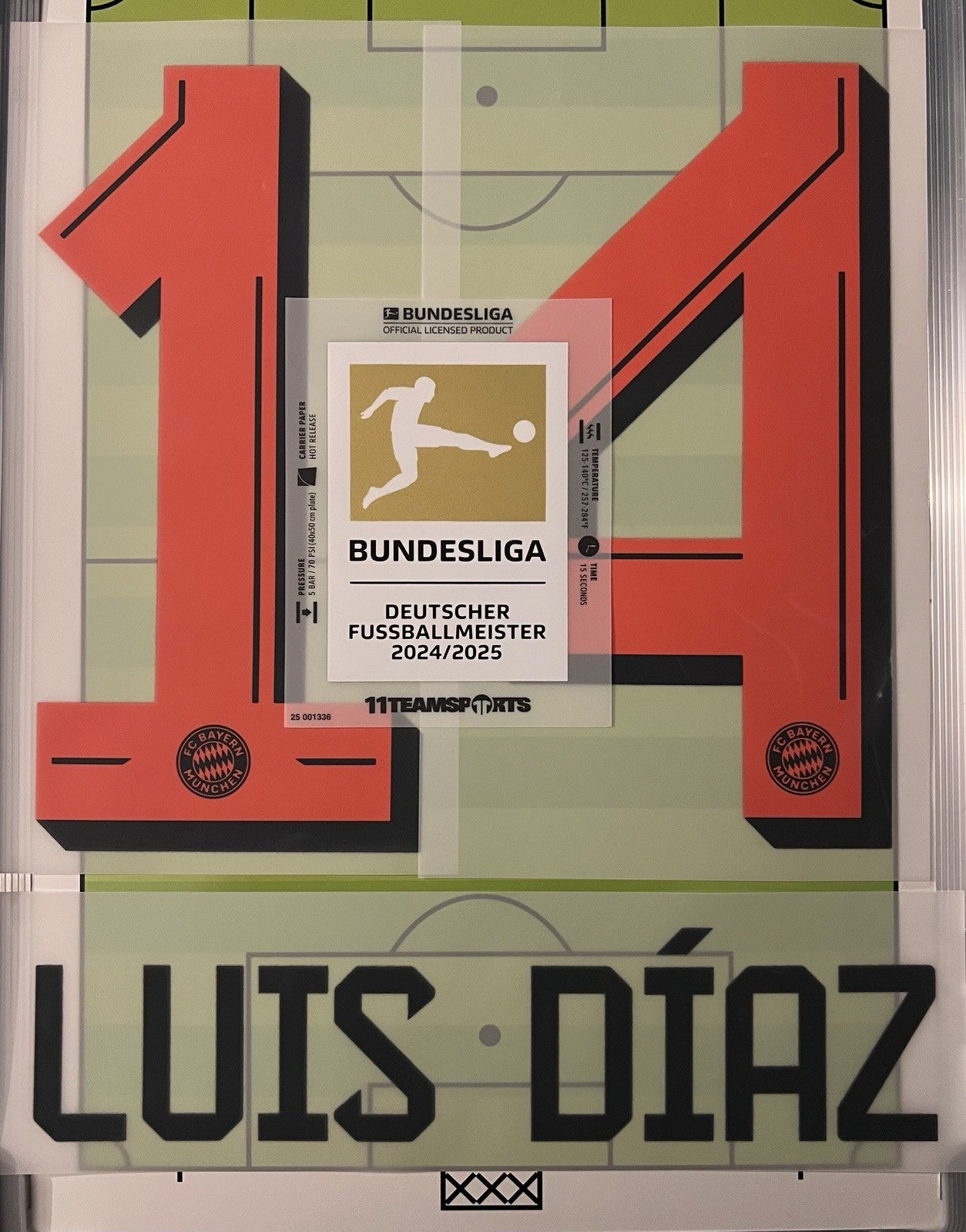 Flocage  Nameset Officiel  LUIS DIAZ  #14  Exterieur 25 26 + Bundesliga Badge