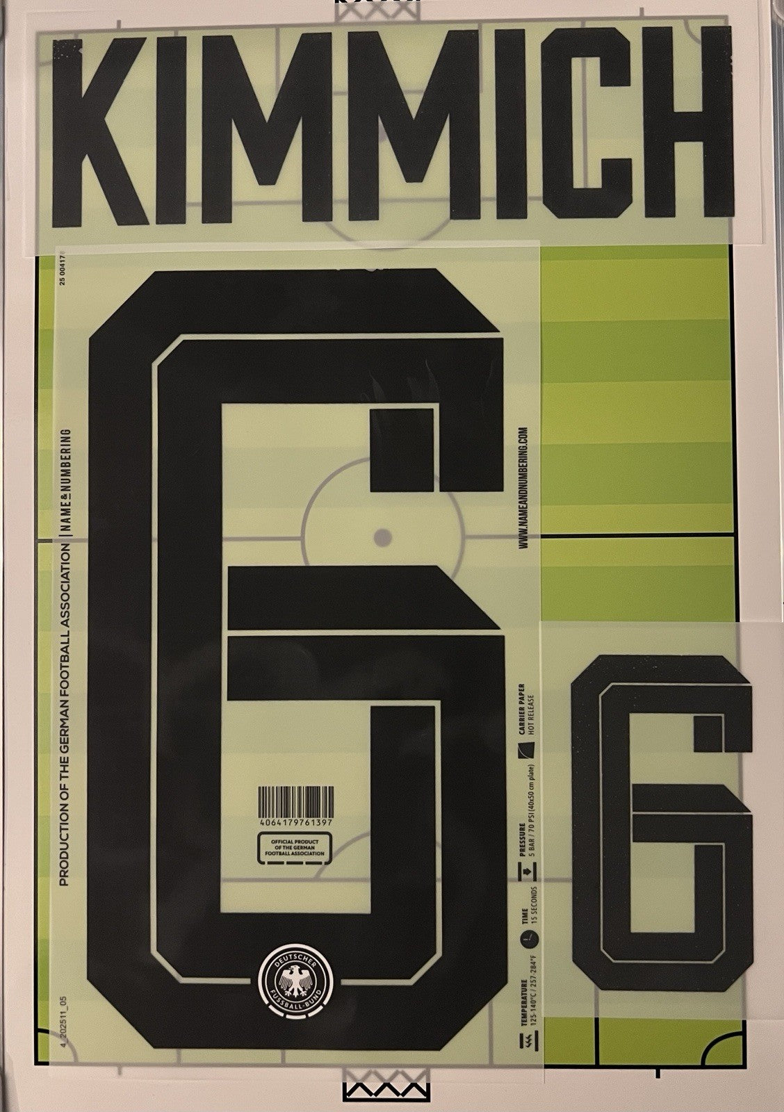 Flocage Nameset Officiel KIMMICH #6 Allemagne 2026. World Cup 26  Home Domicile