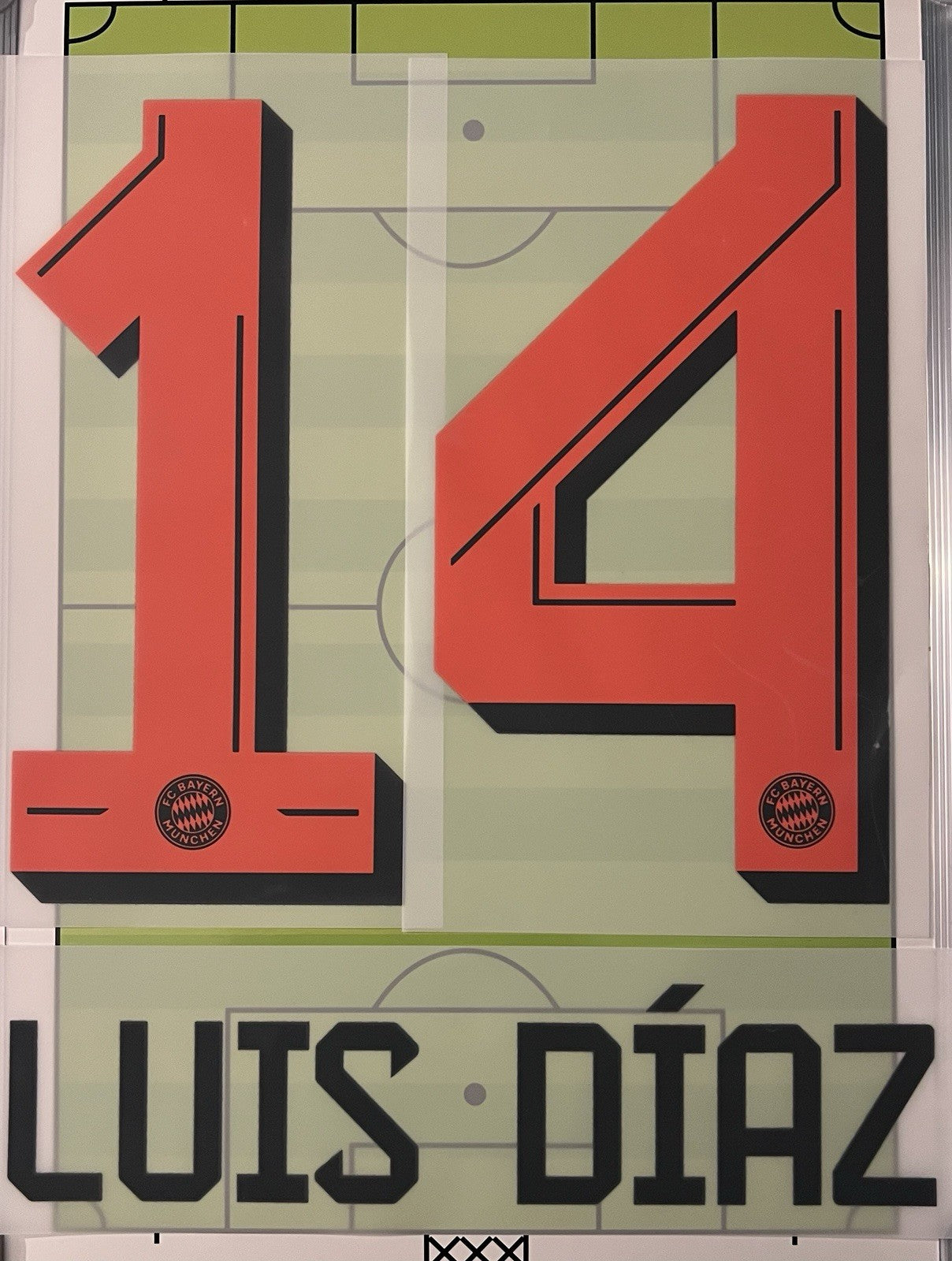 Flocage  Nameset Officiel  LUIS DIAZ  #14 Away Exterieur Bayern Munich 2025 2026
