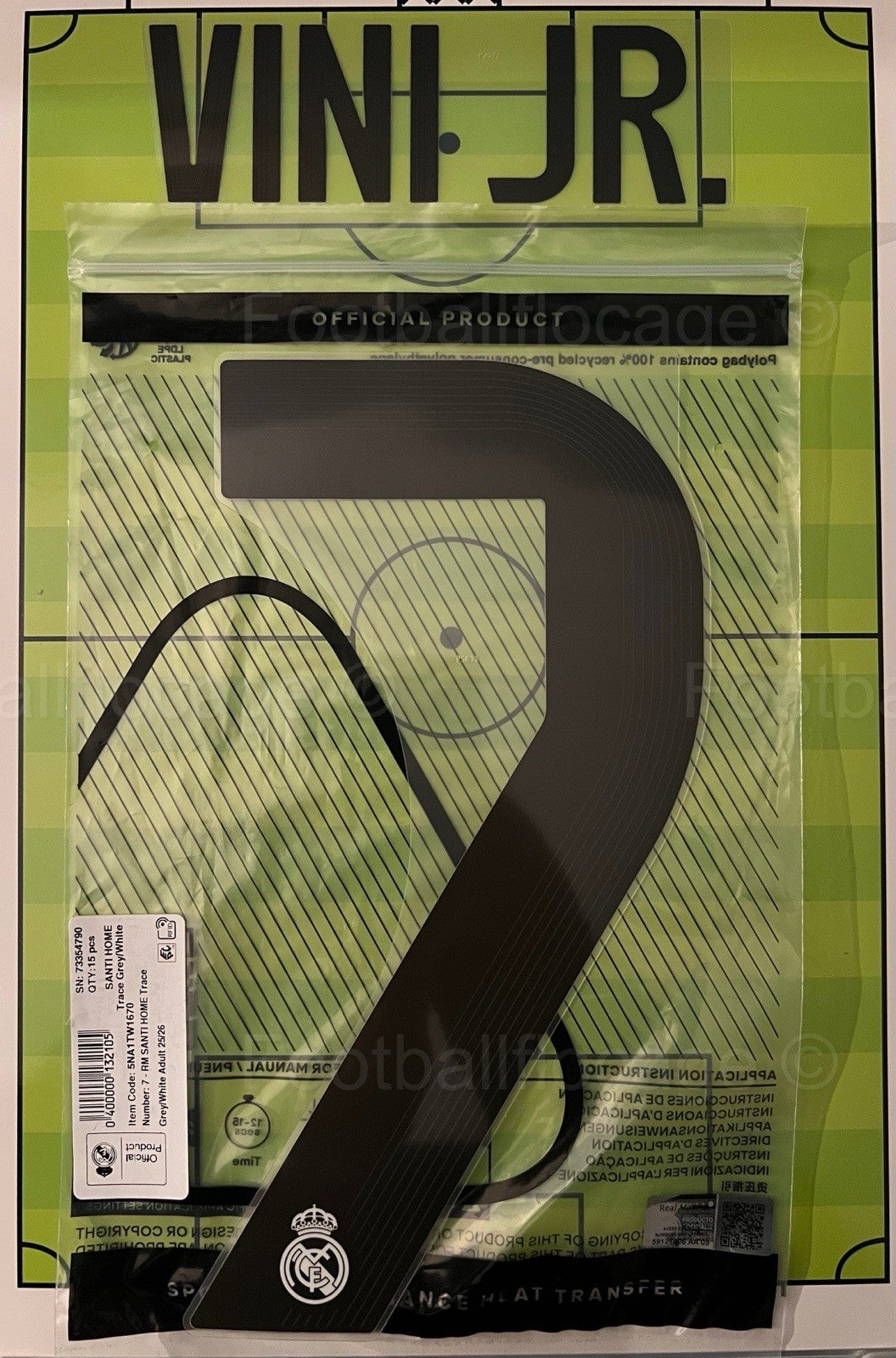 Flocage NameSet Officiel VINI JR #7 Real Madrid 2025/2026 Home Domicile